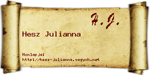 Hesz Julianna névjegykártya